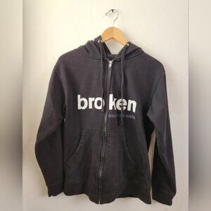 Nine Inch Nails Unisex Broken Midweight Zip-Up Hoodie Sweatshirt Black Small